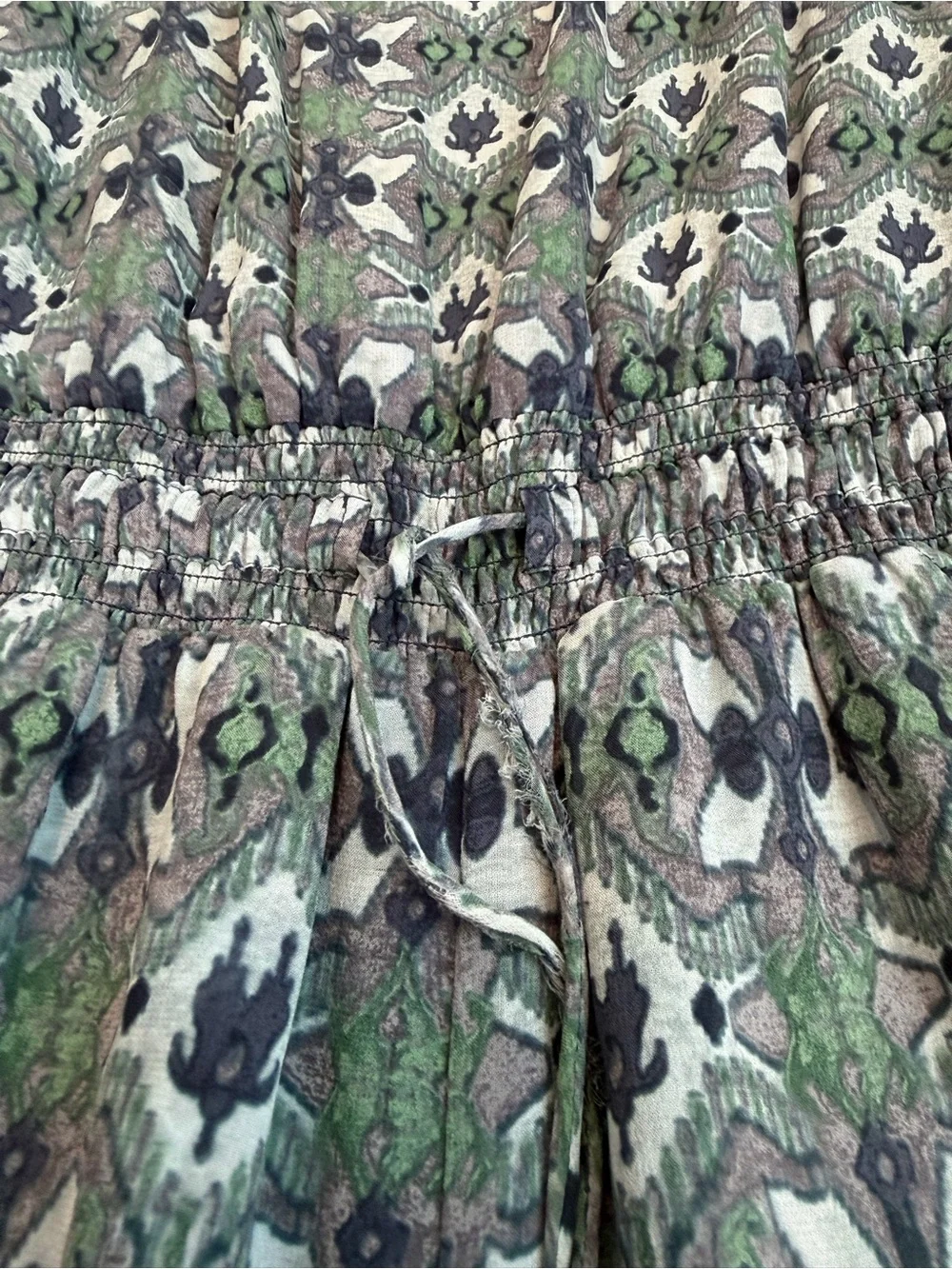 Tory Burch Laguna Silk Blouson Jumpsuit Bedford Gray Bukhara Ikat Print Size XS